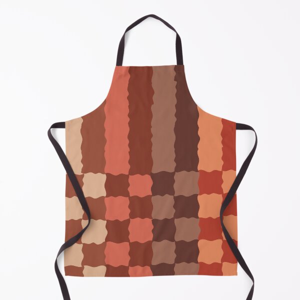 Item preview, Retro Wavy Checkerboard Pattern Terracotta Sunset Abstract Grid designed and sold by nineFlorals.