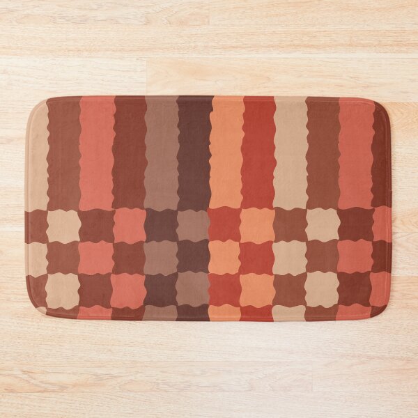 Item preview, Retro Wavy Checkerboard Pattern Terracotta Sunset Abstract Grid designed and sold by nineFlorals.