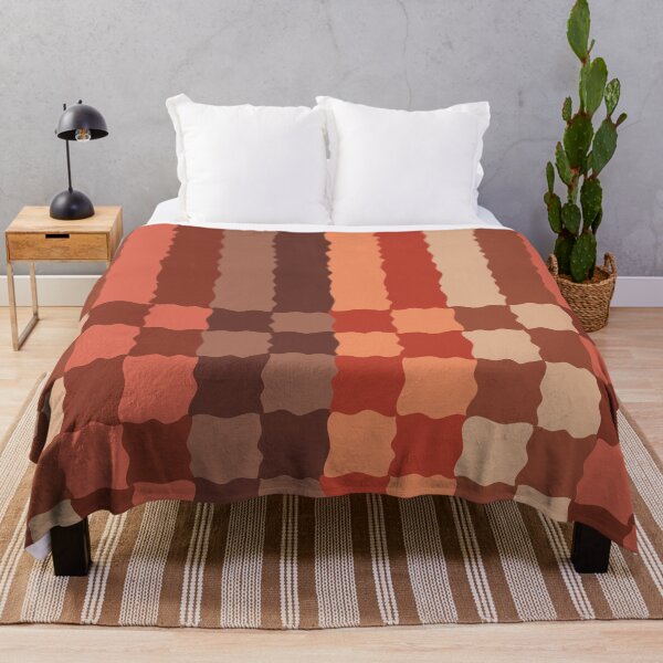Item preview, Retro Wavy Checkerboard Pattern Terracotta Sunset Abstract Grid designed and sold by nineFlorals.