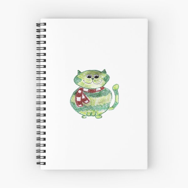 Item preview, Cute Winter Green Cat Drawing designed and sold by MagicYana.
