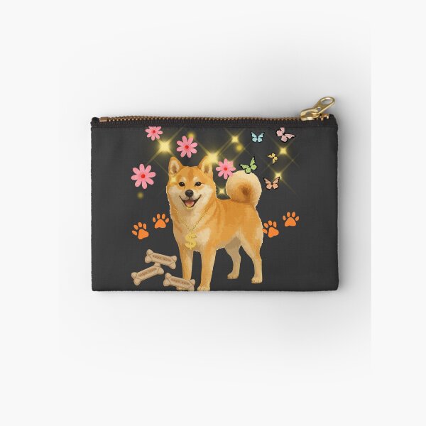 Item preview, Cute Shiba Inu with Golden Chain and Butterflies designed and sold by DidiDesignShop.