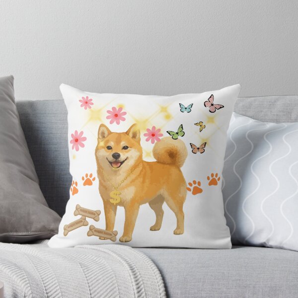 Item preview, Cute Shiba Inu with Golden Chain and Butterflies designed and sold by DidiDesignShop.
