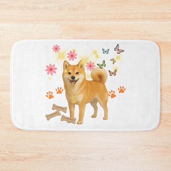 Item preview, Cute Shiba Inu with Golden Chain and Butterflies designed and sold by DidiDesignShop.