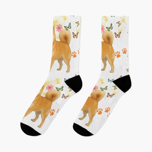Item preview, Cute Shiba Inu with Golden Chain and Butterflies designed and sold by DidiDesignShop.