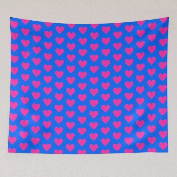 Item preview, Neon Pink Heart Neon Blue background designed and sold by GemsAnatomy.