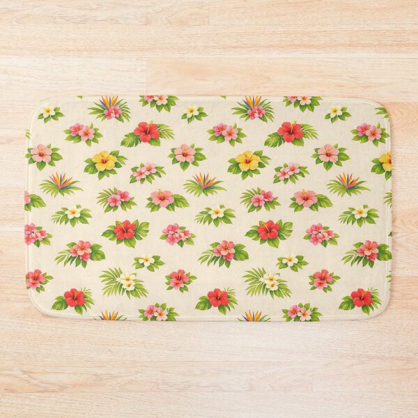 Item preview, Vintage Tropical Hibiscus Pattern - Soft Beach Beige Floral Wallpaper designed and sold by Bela Ambrus.