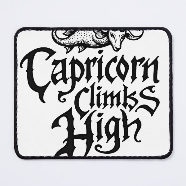Item preview, Capricorn Sea-Goat Tattoo Flash - Bold Gothic Lettering designed and sold by Qubivibe.