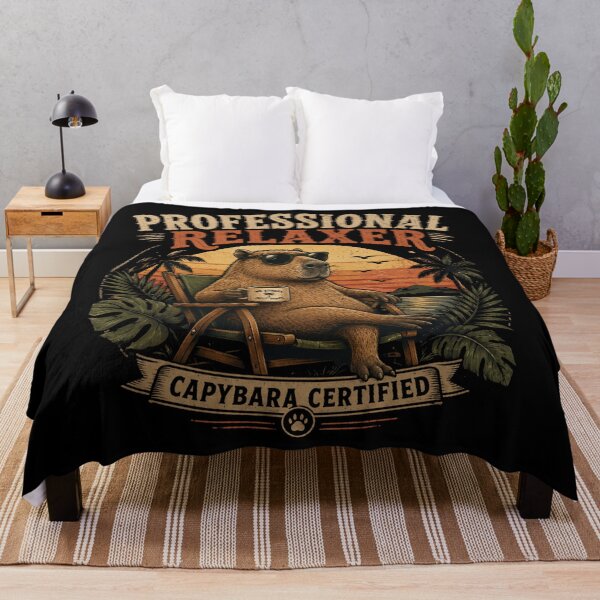 Item preview, Professional Relaxer Capybara Vintage Retro Animal Artwork designed and sold by JustCrafted.