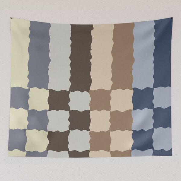 Item preview, Retro Wavy Checkerboard Pattern Midnight Luxury Abstract Grid 2 designed and sold by nineFlorals.