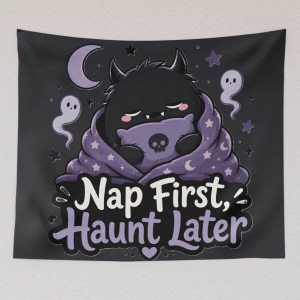 Item preview, Nap First Haunt Later Cute Sleepy Monster designed and sold by House of Rein.