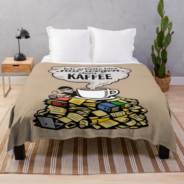 Artikelvorschau, Ich arbeite nur wegen dem Kaffee Lustiges Motiv entworfen und verkauft von Pommes im Bett.