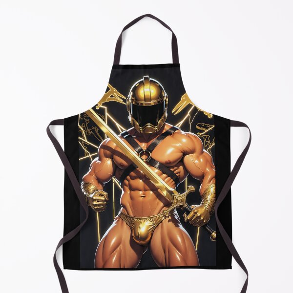 Item preview, Golden Cyber Knight with Sword – Futuristic Fantasy Warrior Illustration designed and sold by ZhivanCrimson.