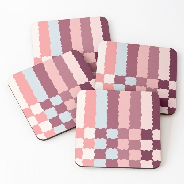Item preview, Retro Wavy Checkerboard Pattern Berry Parfait Abstract Grid 2 designed and sold by nineFlorals.