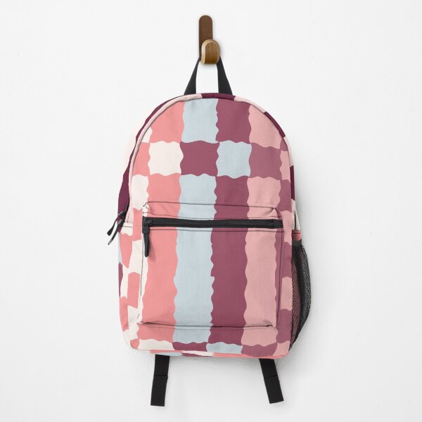 Item preview, Retro Wavy Checkerboard Pattern Berry Parfait Abstract Grid 2 designed and sold by nineFlorals.