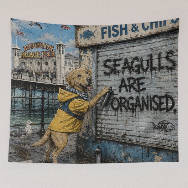 Item preview, Golden Retriever Wall Art | Funny Golden Retriever Print | Seagulls Are Organised designed and sold by Pooch & Print Co..