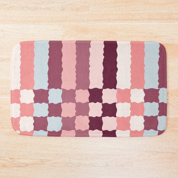 Item preview, Retro Wavy Checkerboard Pattern Berry Parfait Abstract Grid 2 designed and sold by nineFlorals.