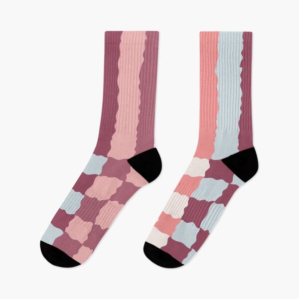 Item preview, Retro Wavy Checkerboard Pattern Berry Parfait Abstract Grid 2 designed and sold by nineFlorals.