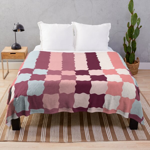 Item preview, Retro Wavy Checkerboard Pattern Berry Parfait Abstract Grid 2 designed and sold by nineFlorals.