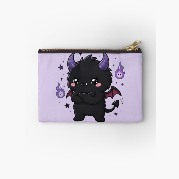 Item preview, Grumpy Cute Gothic Demon With Purple Flames designed and sold by House of Rein.