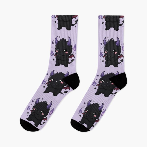 Item preview, Grumpy Cute Gothic Demon With Purple Flames designed and sold by House of Rein.