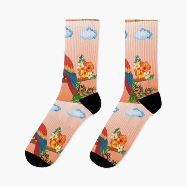 Item preview, Colorful parrot on a branch with flowers designed and sold by DidiDesignShop.