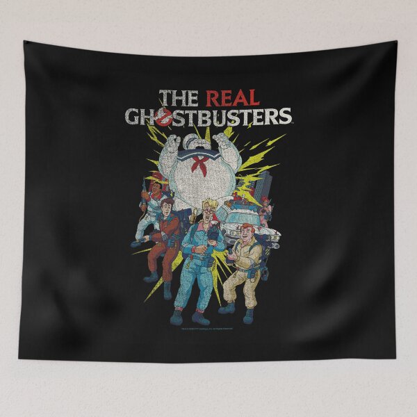 Item preview, Cartoon Ghost Hunters Team Fighting Giant Marshmallow Monster Retro designed and sold by LanoraDamie.
