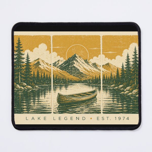 Item preview, Vintage Lake Legend Retro Canoe Sunset designed and sold by EvergreenThread.