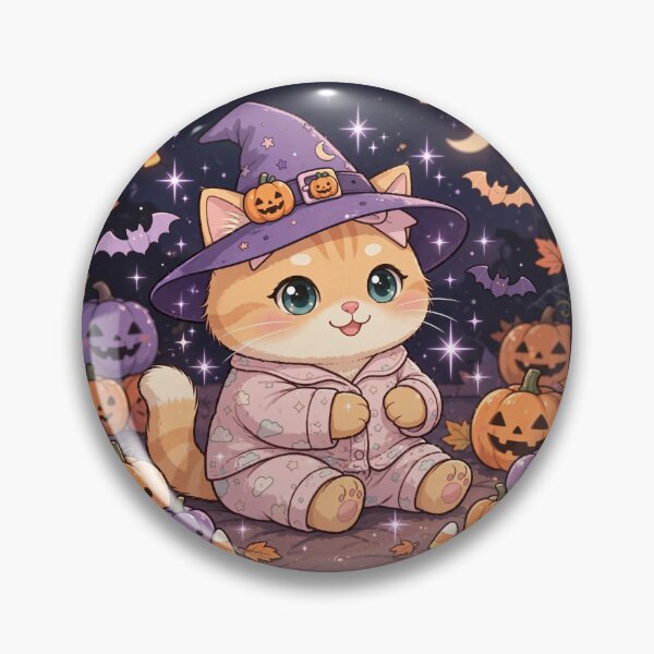 Item preview, Cute Halloween Witch Cat Kawaii designed and sold by Moody Vibes Studio.