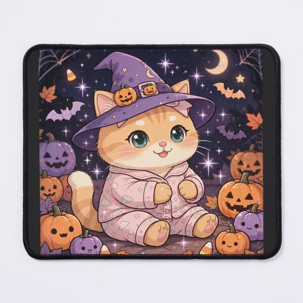Item preview, Cute Halloween Witch Cat Kawaii designed and sold by Moody Vibes Studio.