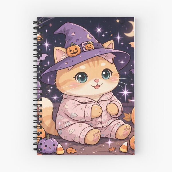 Item preview, Cute Halloween Witch Cat Kawaii designed and sold by Moody Vibes Studio.