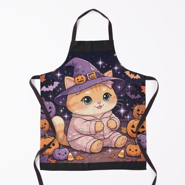 Item preview, Cute Halloween Witch Cat Kawaii designed and sold by Moody Vibes Studio.