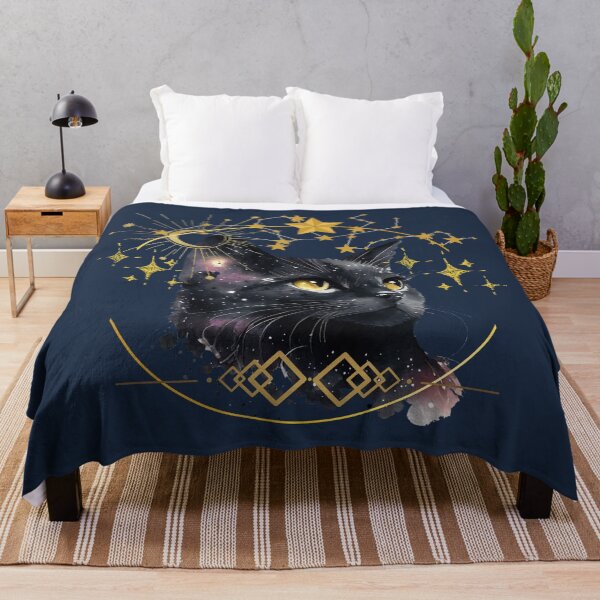 Item preview, Mystical black cat with stars and moon designed and sold by DidiDesignShop.