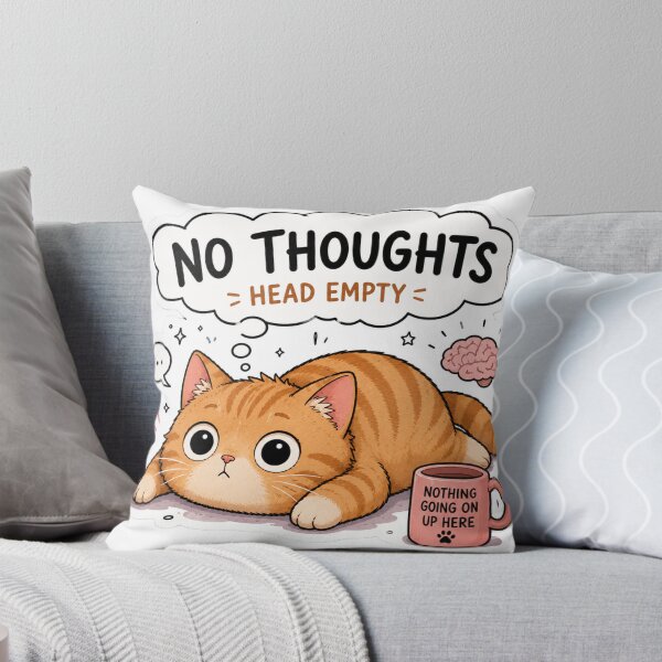 Item preview, Empty Head Orange cozy Cat Sticker  designed and sold by Designertanya.