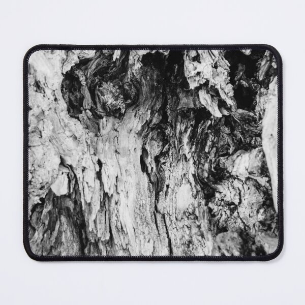 Item preview, Wood Bark Texture Black and White Close-Up of Weathered Tree Trunk With Gnarled Grain Patterns designed and sold by Nmallia.