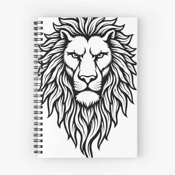 Item preview, Leo the Lionhearted: Bold Black Ink Lion Head Tattoo Flash designed and sold by Qubivibe.