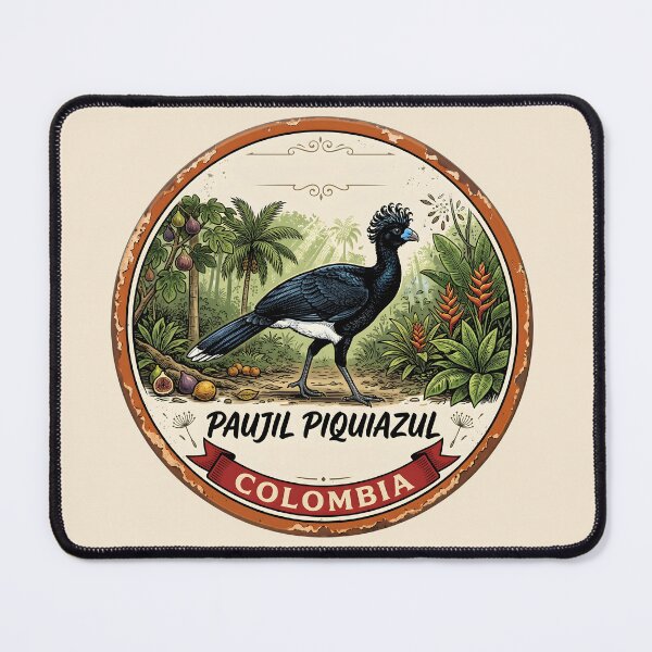 Item preview, Blue-billed Curassow — Critically Endangered Colombian Bird Badge designed and sold by ColombianaShop.
