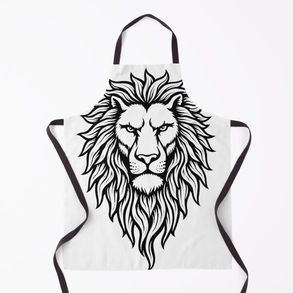Item preview, Leo the Lionhearted: Bold Black Ink Lion Head Tattoo Flash designed and sold by Qubivibe.