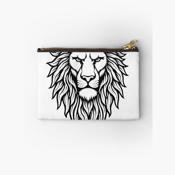 Item preview, Leo the Lionhearted: Bold Black Ink Lion Head Tattoo Flash designed and sold by Qubivibe.