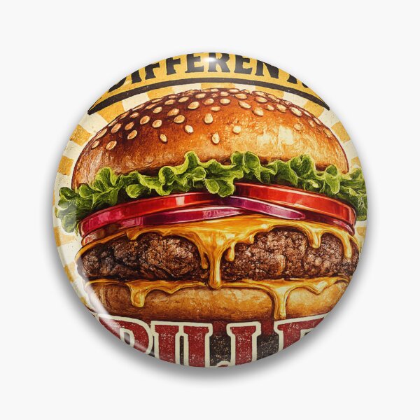 Item preview, Bullet Different Grilled Better: Retro Badge Cheeseburger Quality Design designed and sold by irfanshikh.