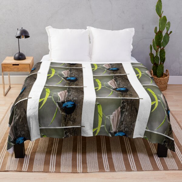 Item preview, Variegated Fairy-Wren Perched on Tree designed and sold by radercolorfuls.