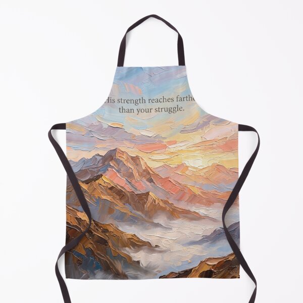 Item preview, His Strength Reaches Farther Than Your Struggle – Impasto Mountain Sunrise designed and sold by The Digital Compass.