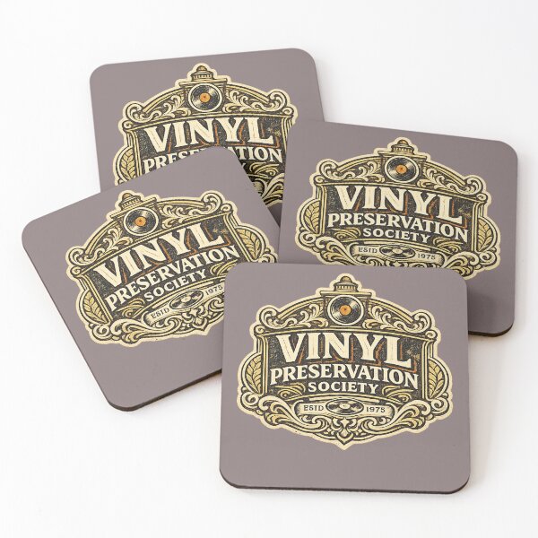 Item preview, Vinyl Preservation Society – Vintage Record Collector Museum Logo designed and sold by Golden Era Studio.