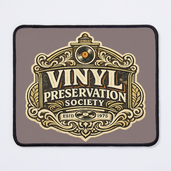 Item preview, Vinyl Preservation Society – Vintage Record Collector Museum Logo designed and sold by Golden Era Studio.