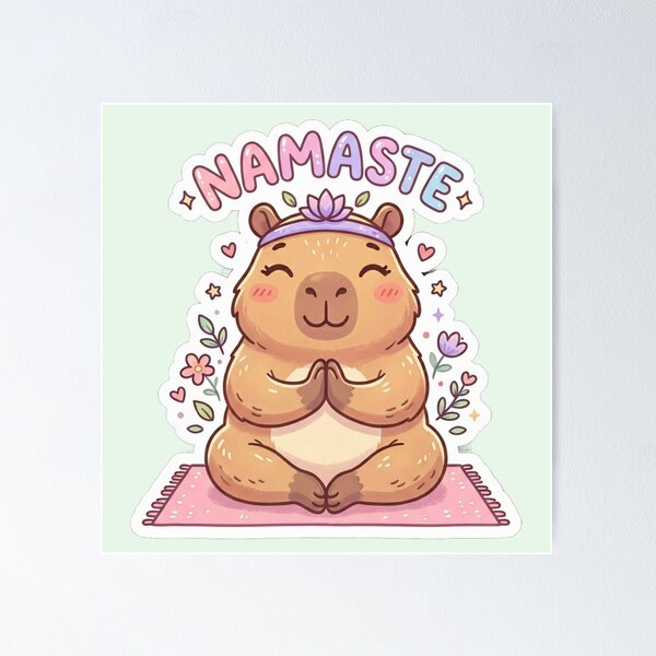 Item preview, Funny Namaste Capybara Yoga Kawaii Zen Cute designed and sold by Arobinoz.