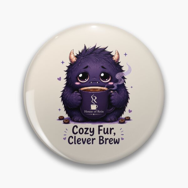 Item preview, Cozy Fur Clever Brew Cute Coffee Monster designed and sold by House of Rein.