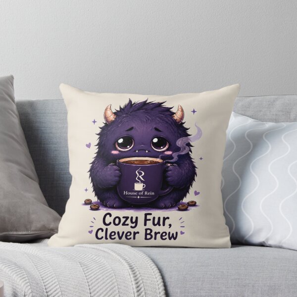 Item preview, Cozy Fur Clever Brew Cute Coffee Monster designed and sold by House of Rein.