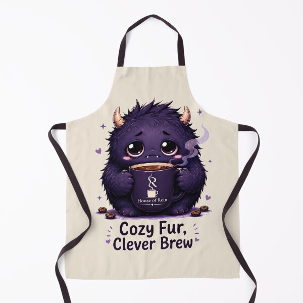 Item preview, Cozy Fur Clever Brew Cute Coffee Monster designed and sold by House of Rein.