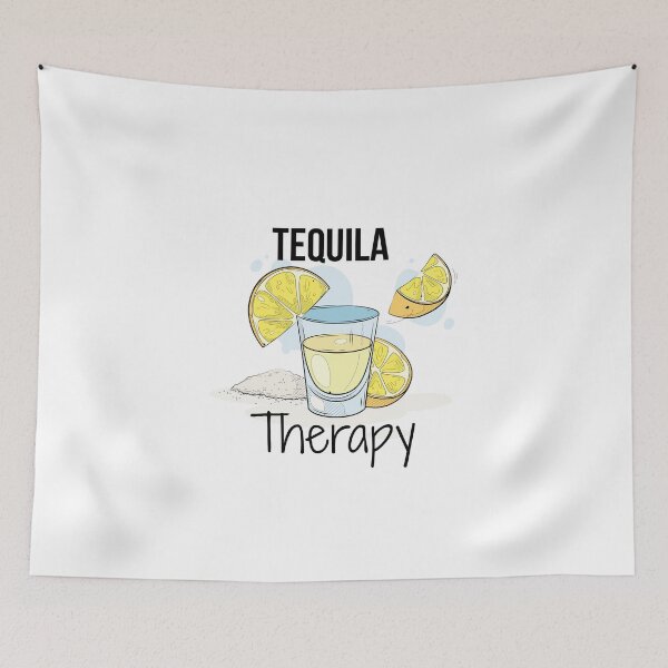 Item preview, Tequila Therapy | Funny Tequila Lover Design | Shot Glass & Lemon Illustration | Party Aesthetic designed and sold by luckyhue.