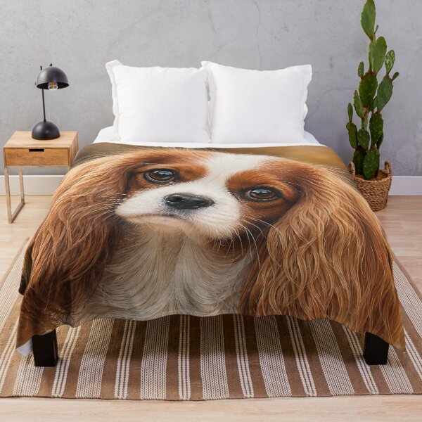 Item preview, Cavalier King Charles Spaniel Portrait | Cute Puppy Dog Art with Big Eyes designed and sold by ManJiangHong.