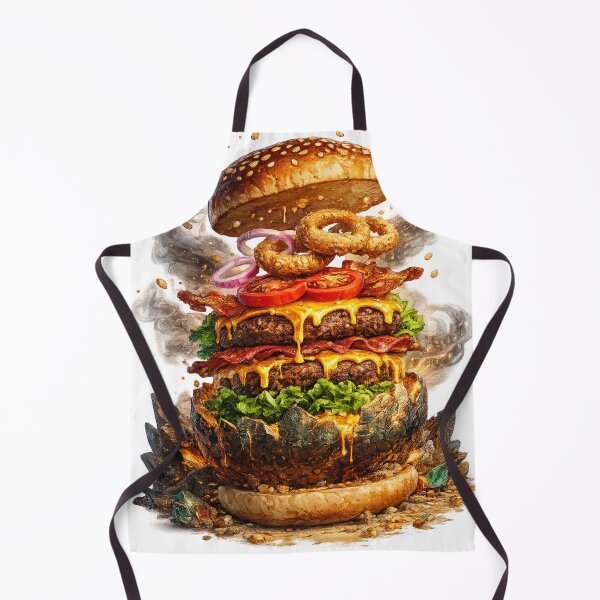 Item preview, Explosive Layered Burger: Dramatic Onion Rings Stack Burger Art designed and sold by irfanshikh.